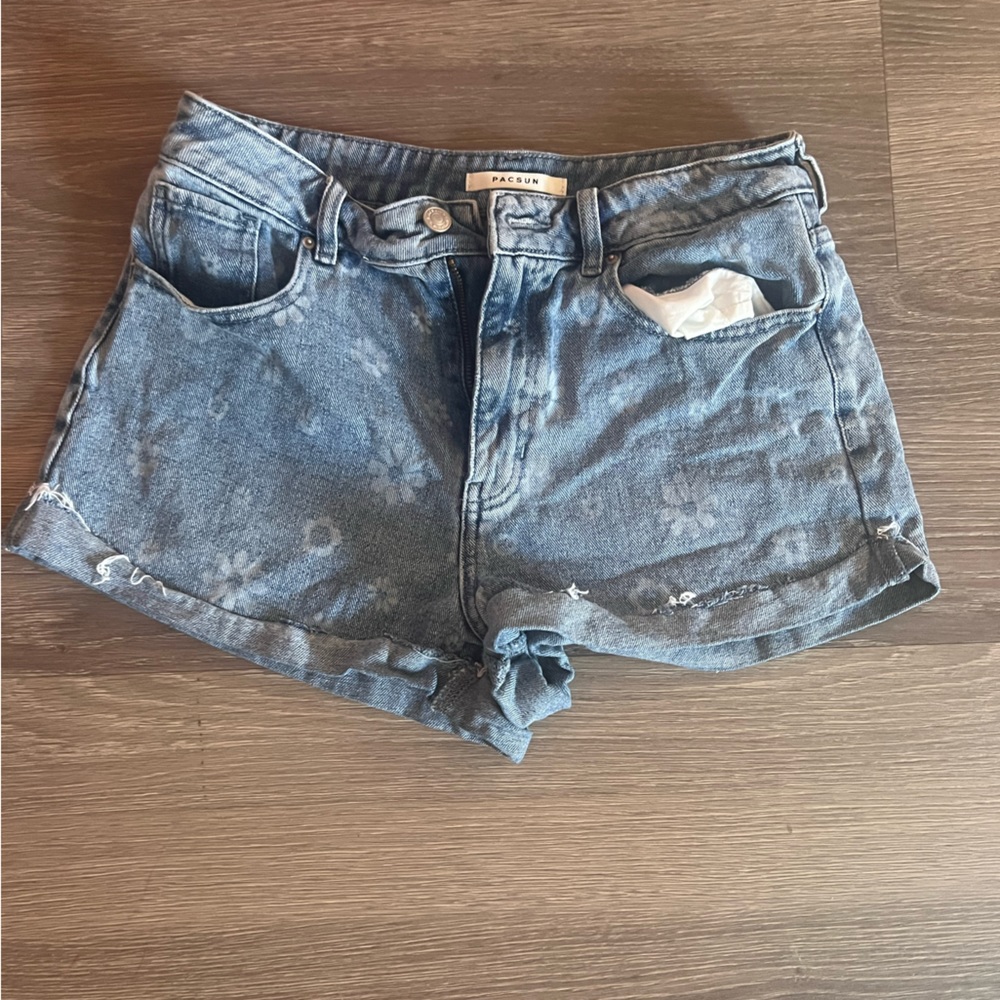 Pacsun Flower Jean Shorts
